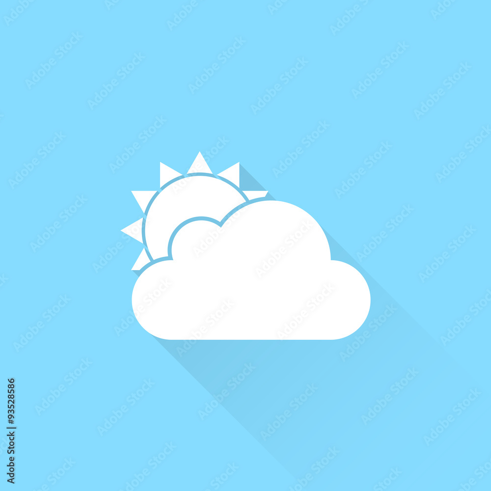 Cloud and sun vector icon. Weather symbol. Cloudy icon. Cloud and sun vector icon. Weather symbol. Cloudy icon.