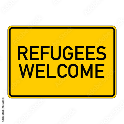 ortsschild refugees welcome I