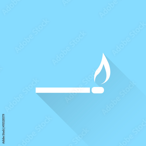 Burning match vector icon.