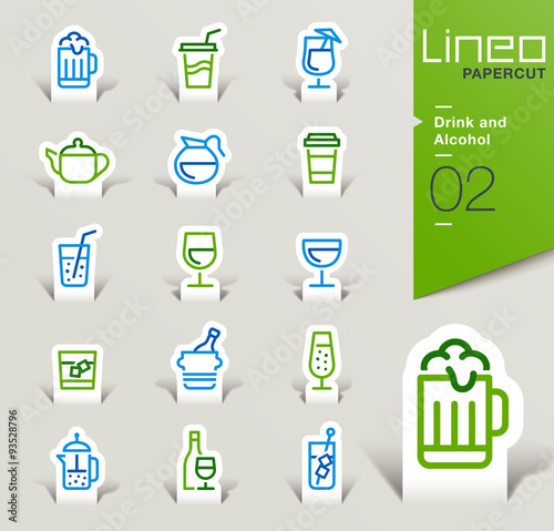 Lineo Papercut - Drink and Alcohol outline icons