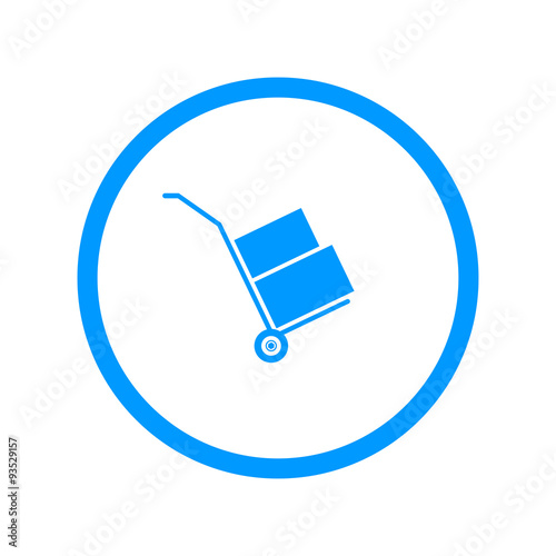 wheelbarrow for transportation of cargo, web icon.