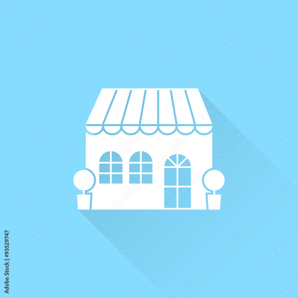 Shop, cafe building vector icon. Shop, cafe building vector icon.