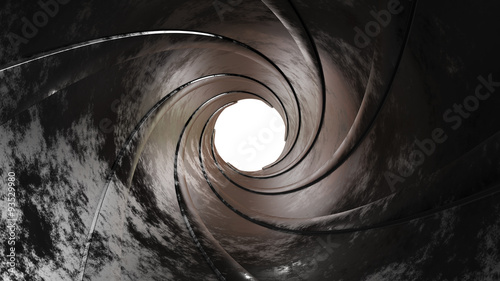 Gun barrel inside 3d rendering photo