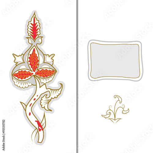 Hand-drawn flower silhouette greeting card