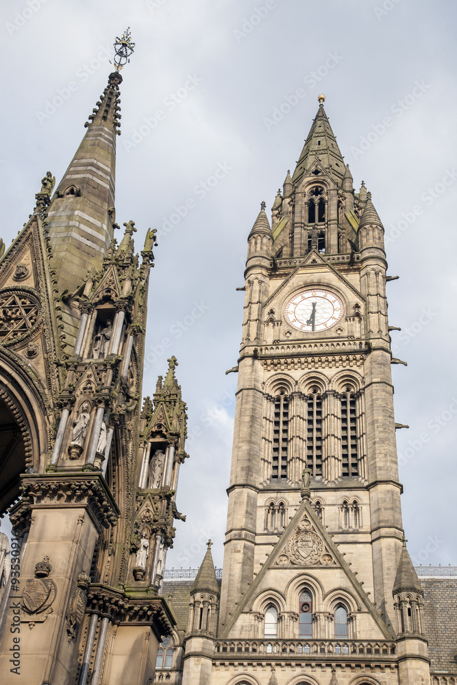 Town Hall and Albert Memorial by Noble, Albert Square, Mancheste