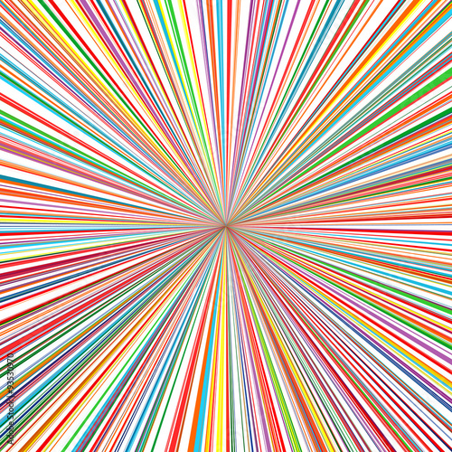 Abstract rainbow color stripes line art vector sun rays burst background  