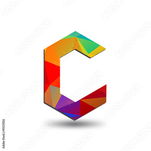 Free Download colorful triangular initial logo C - GFXLoad