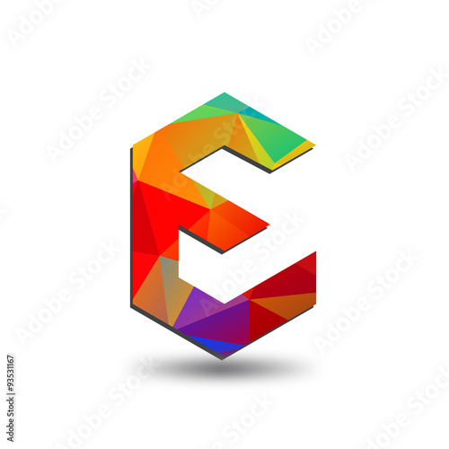 colorful triangular initial logo E