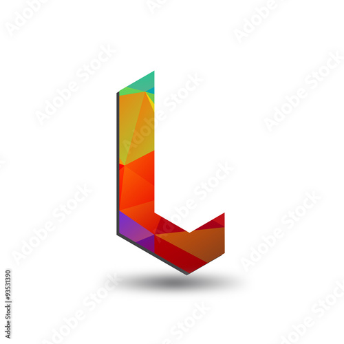 colorful triangular initial logo L Free Download colorful triangular initial logo L - GFXLoad
