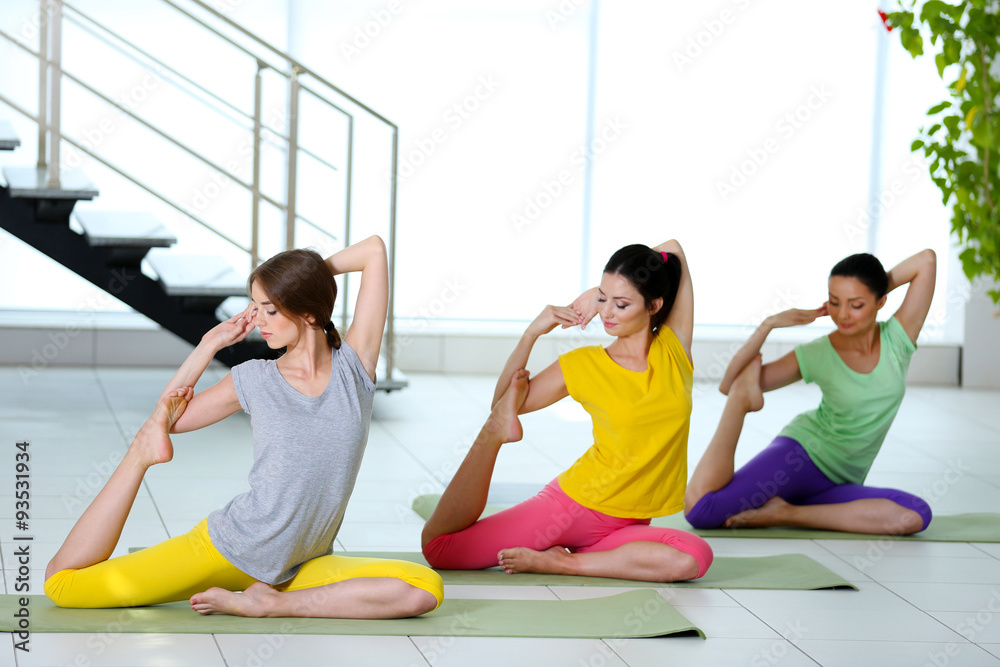 Beautiful young women do yoga Beautiful young women do yoga