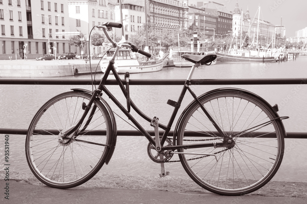 Bike on Water Front at Helsinki, Finland