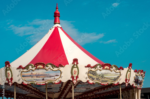 Carousel. Horses on a carnival.