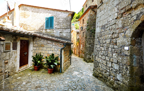 Fototapeta Naklejka Na Ścianę i Meble -  Lovely colorful streets small town in Tuscany, Italy
