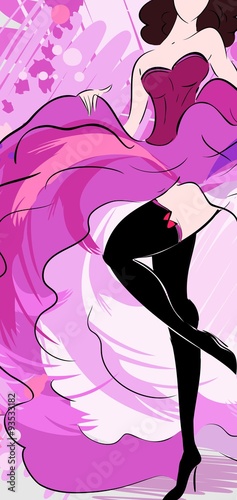 Cancan dancer background 