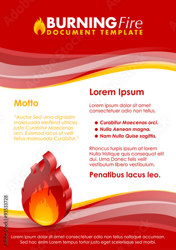 Burning fire document template