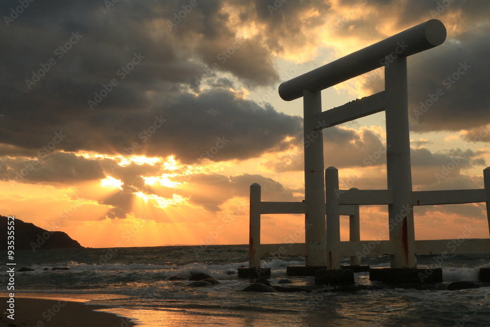 福岡二見ヶ浦の夕陽