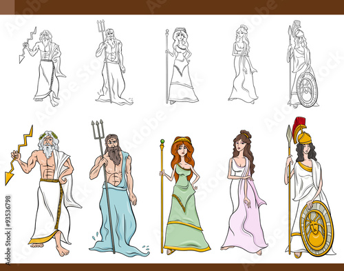 greek gods cartoon illustration