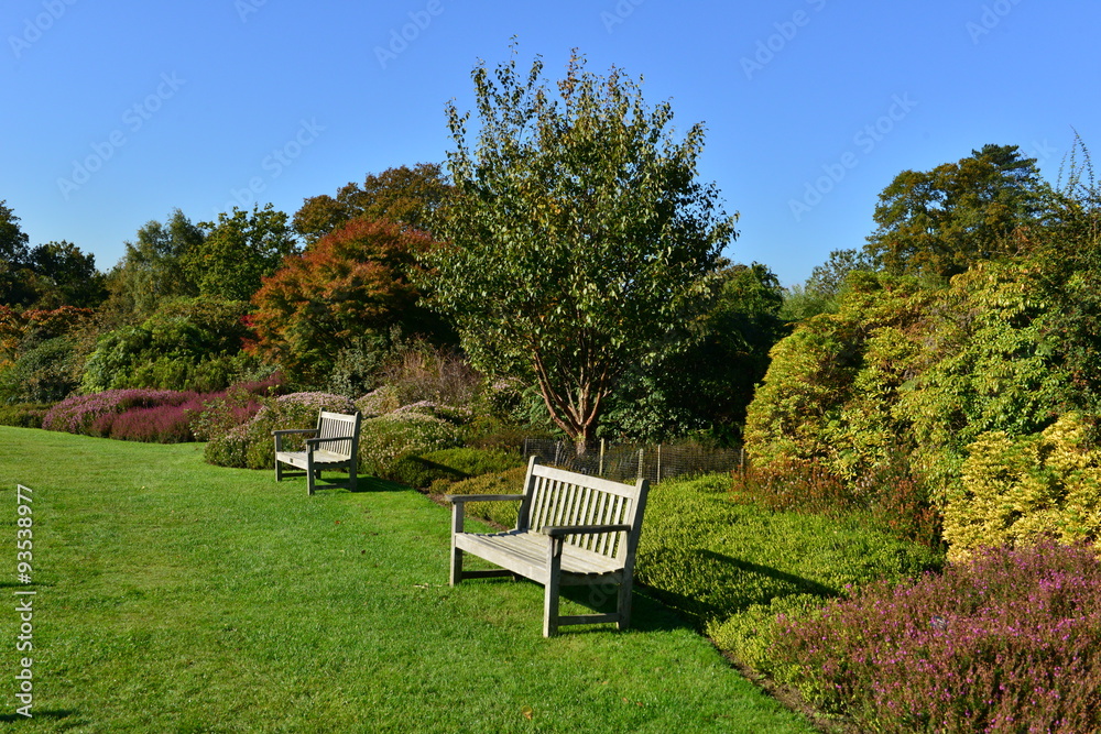 A garden at an English country estate in Autumn A garden at an English country estate in Autumn
