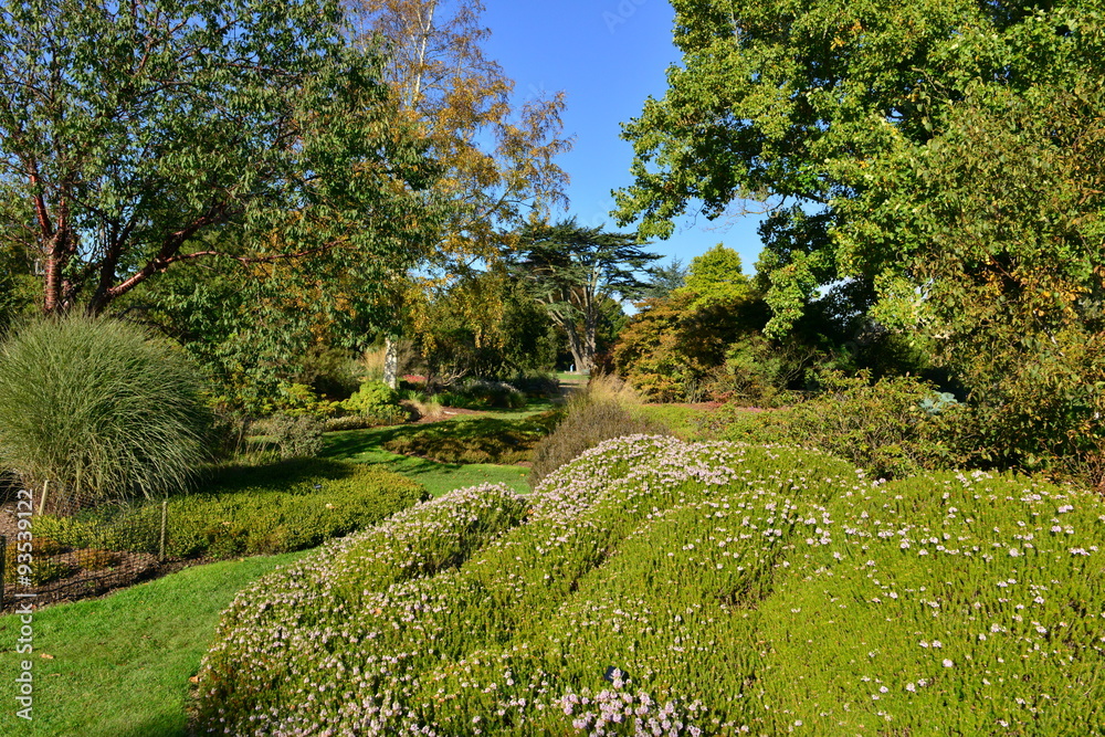 A garden at an English country estate in Autumn