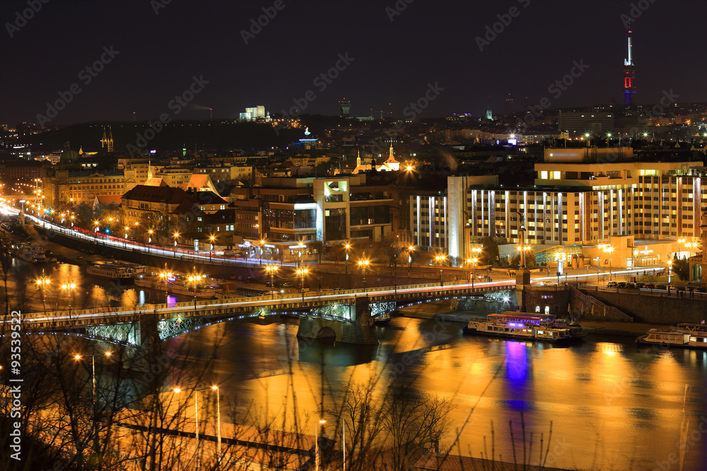 Night Prague and its Bridges, Czech Republic Night Prague and its Bridges, Czech Republic