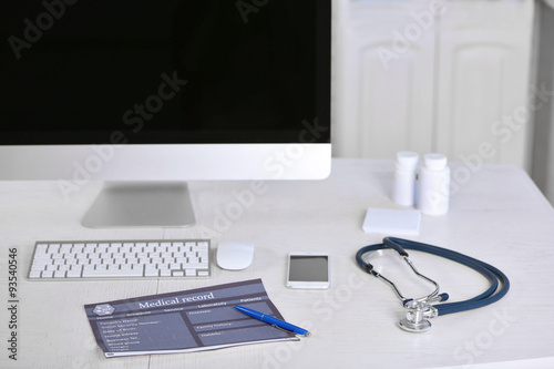 Doctor workplace in office