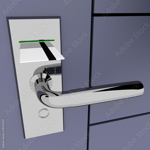 Door lock with magnetic card photo