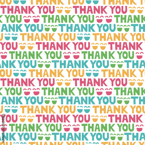 Seamless pattern thank you & smile  サンキュースマイルのパターン