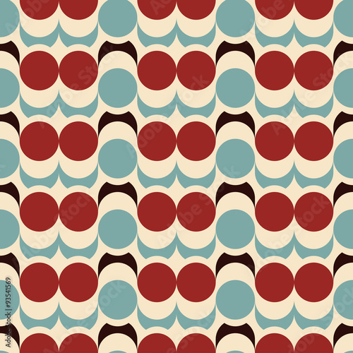Seamless pattern retro circles.　レトロな丸パターン