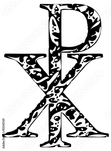 CHI RHO christian symbol in grunge style