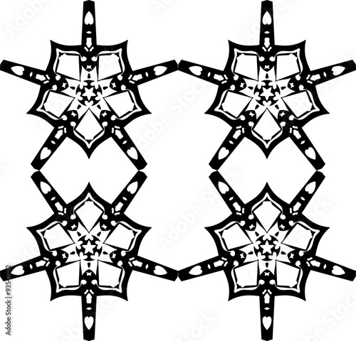 Seamless ornate pattern in black and white