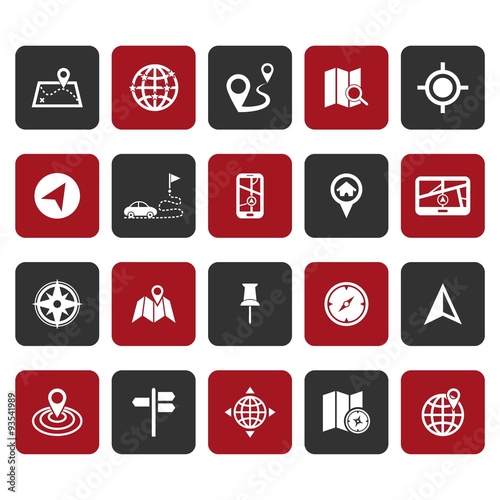 Location icons. Map icons. Navigation icon. Vector Illustration.