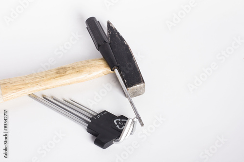 Tools on a white background