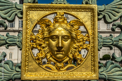 Golden face at Royal Square Torino