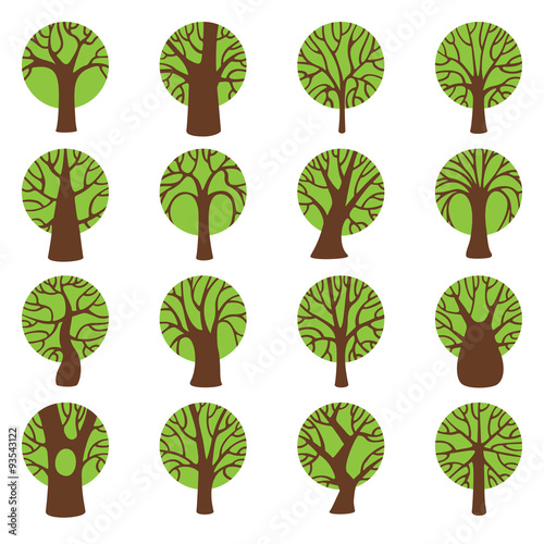 Set of tree icons.