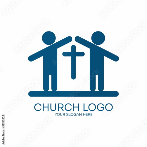 Church logo. People forming a church