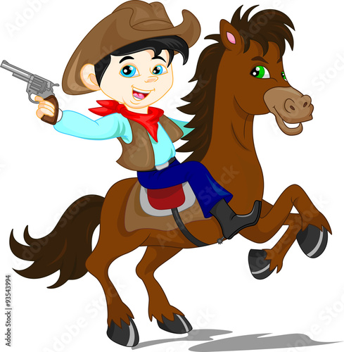cute cowboy kid cartoon