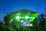 Defocused stage and crowd on a concert     