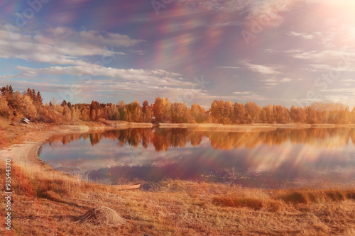 Fototapeta Naklejka Na Ścianę i Meble -  Lake Forest autumn landscape nature