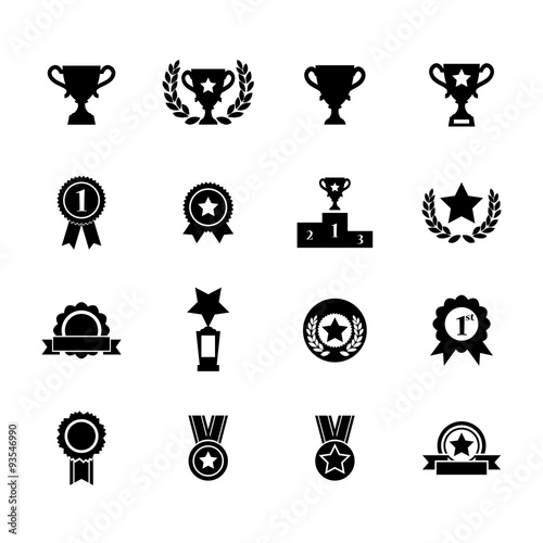Trophy and prize icons. Victory icon. Vector Illustration. EPS10