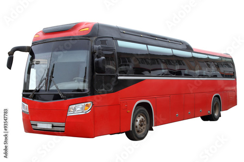 Classical red  bus, isolated on white background.