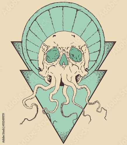 Skull with tentacles