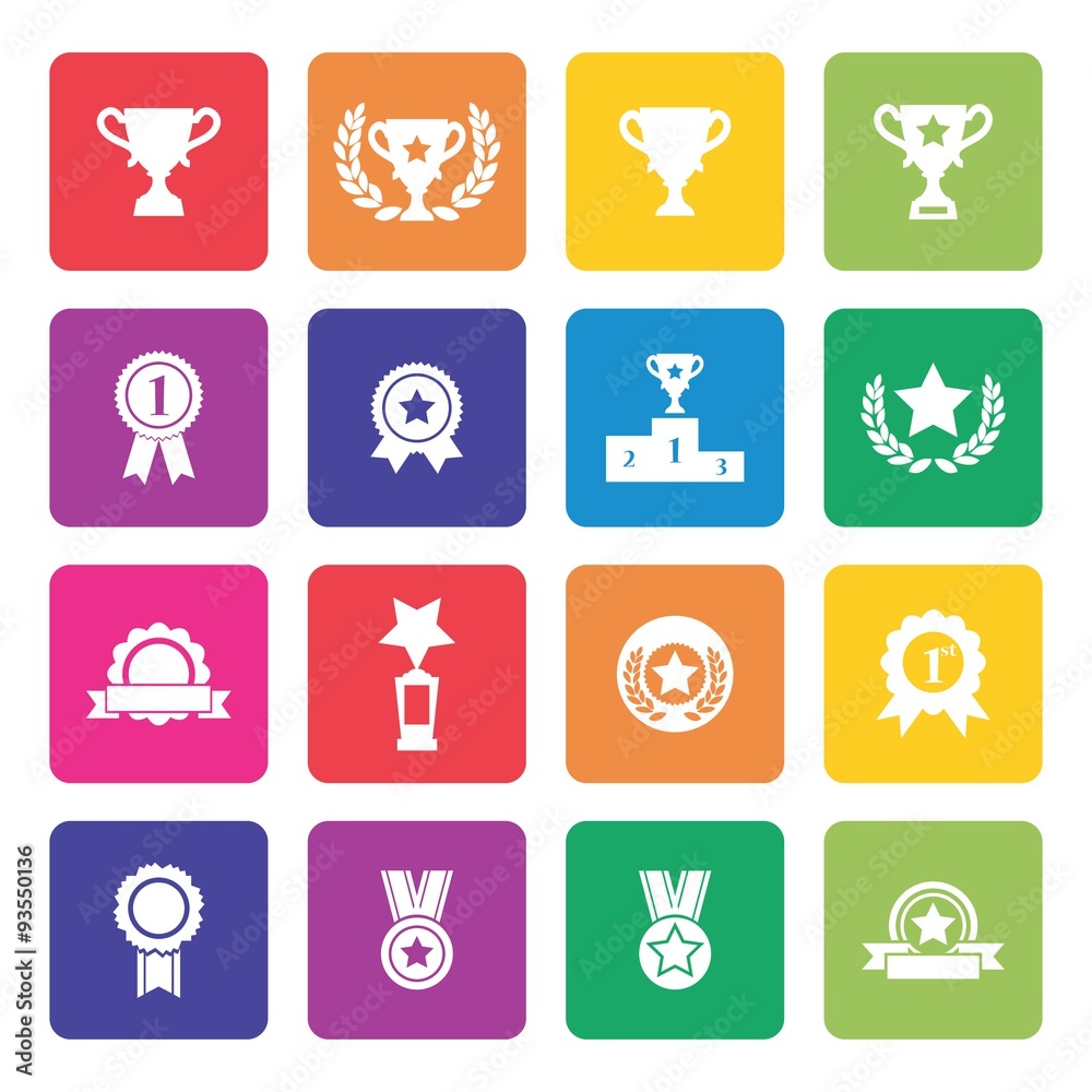 Trophy and prize icons. Victory icon. Vector Illustration. EPS10 Trophy and prize icons. Victory icon. Vector Illustration. EPS10