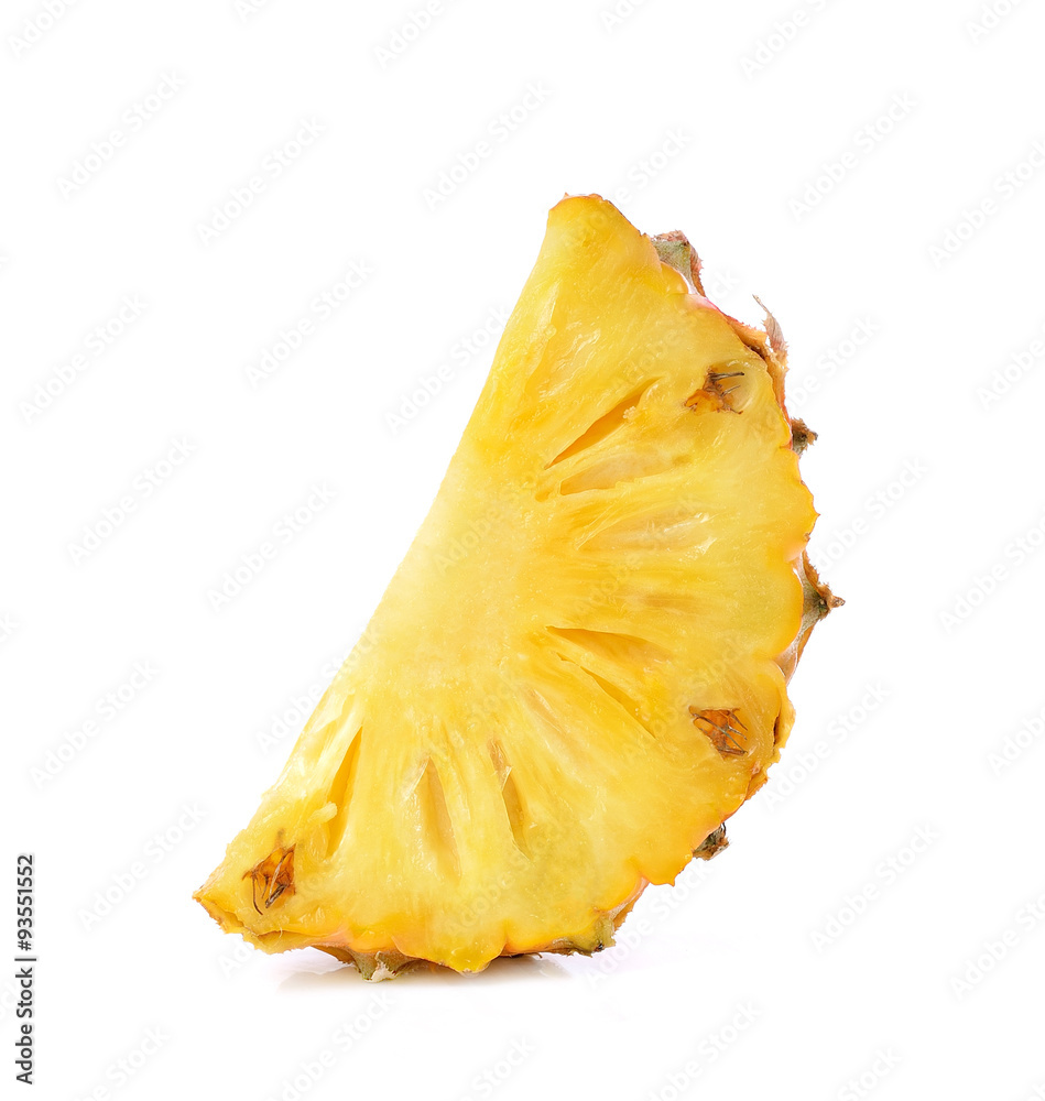Juicy ripe sliced pineapple isolated on white background Juicy ripe sliced pineapple isolated on white background
