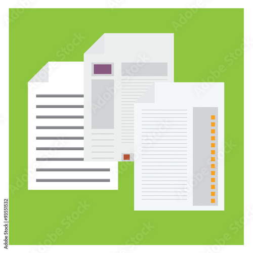 vector Paper statistics graph on green background