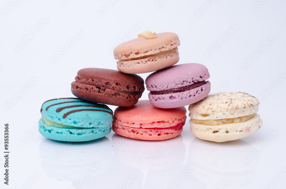 colorful macarons isolated on white colorful macarons isolated on white