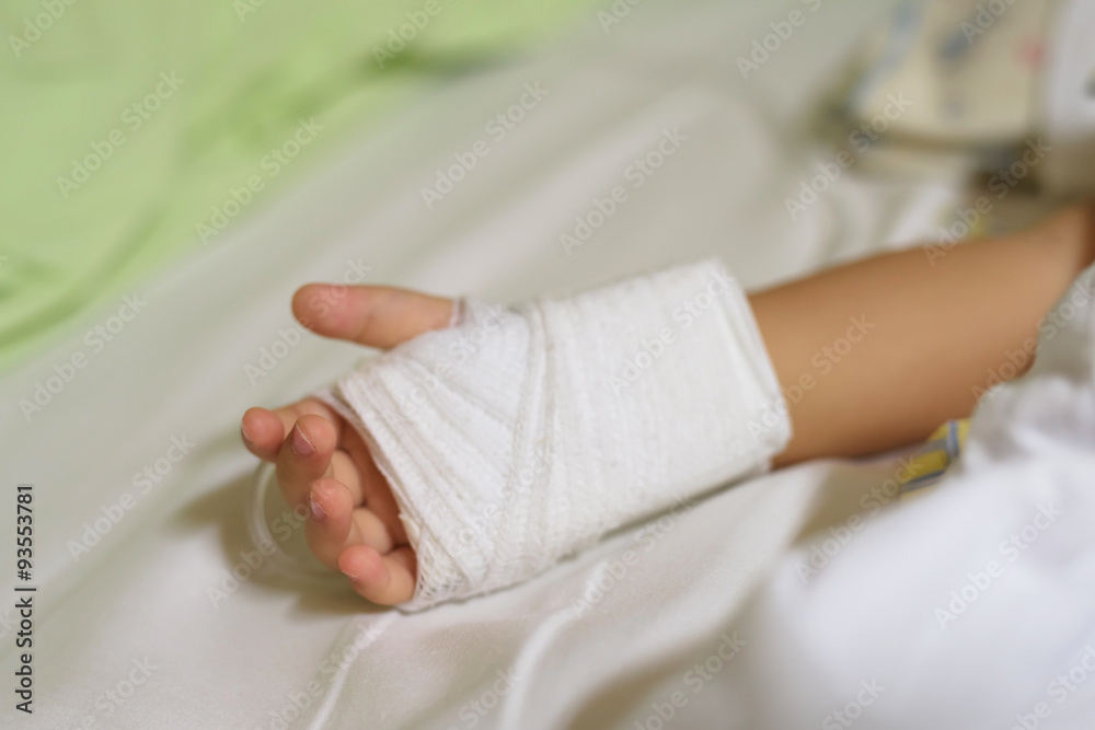 Boy hand with IV solution Boy hand with IV solution