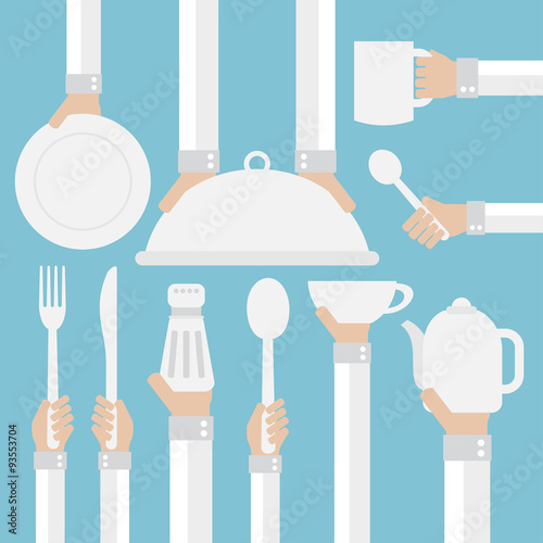 Flat design concept,cookware