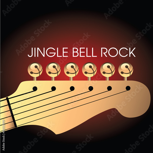 A Christmas guitar background with space for text
