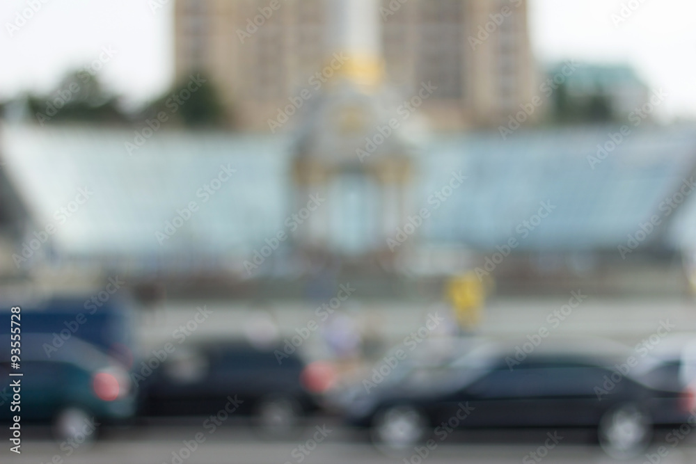 Blurred background photo. Cityscape bokeh. Blurry cars