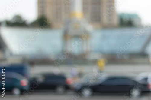 Blurred background photo. Cityscape bokeh. Blurry cars